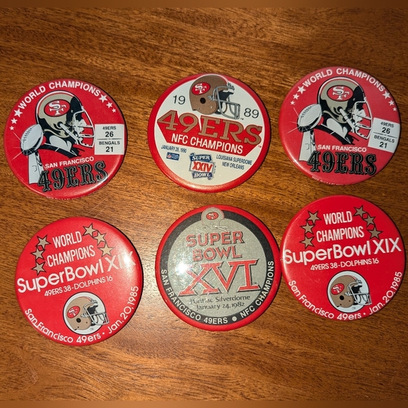 San Francisco 49ers Vintage Superbowl/ Championship Buttons - Picture 3 of 6